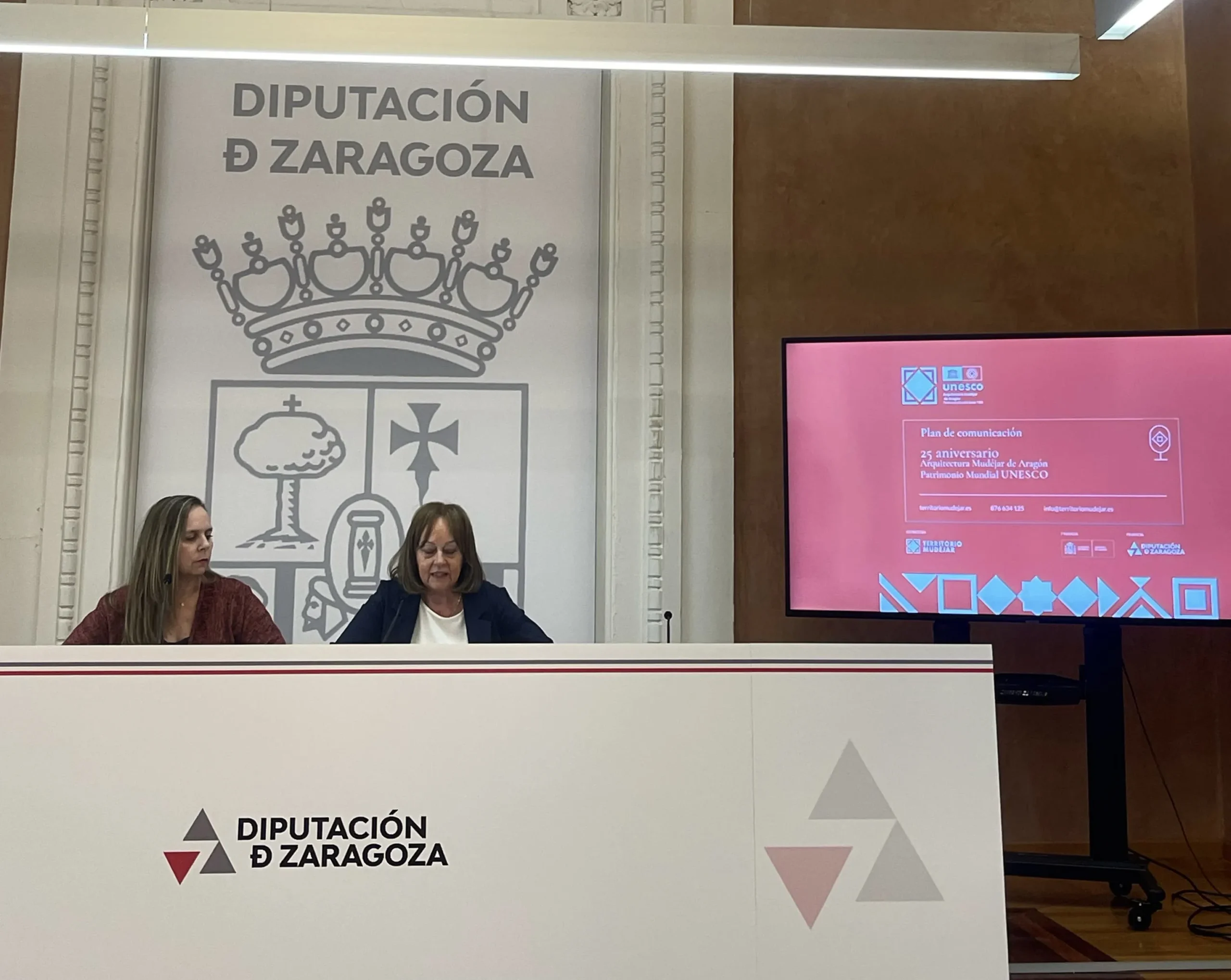Rueda de prensa del Plan de Comunicación de Territorio Mudéjar por el 25 aniversario de la ampliación de la declaración del Mudéjar de Aragón Patrimonio Mundial